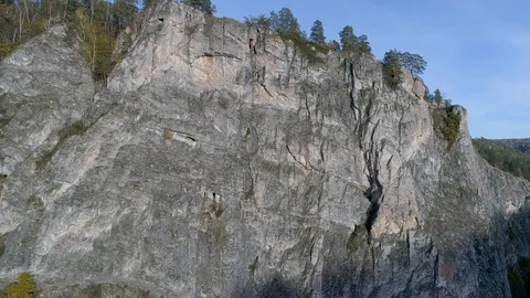 Formation of rocks in the Urals with forest Stock Footage 124407073