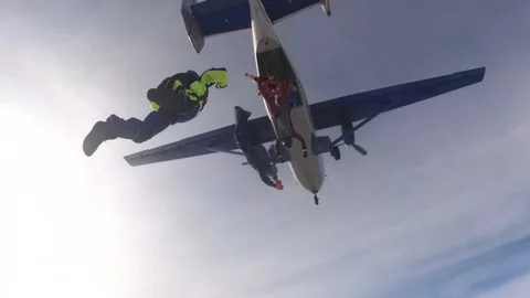 Formation skydiving. Exit. Stock Footage 87326904