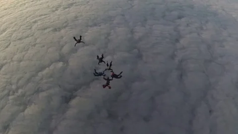Formation skydiving 스톡 동영상 82297173