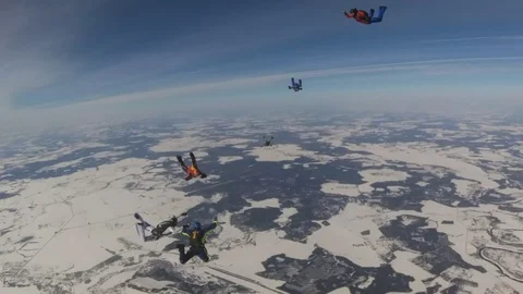 Formation skydiving. 스톡 동영상 87326939