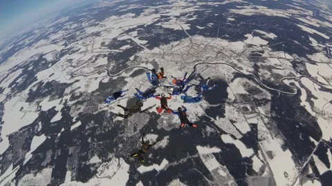 Formation skydiving 스톡 동영상 87708540