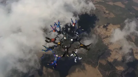 Formation skydiving Video stock 89298223