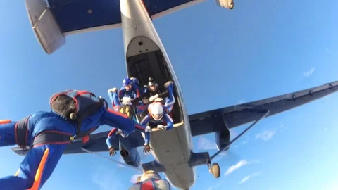 Formation skydiving Stock Footage 89489194