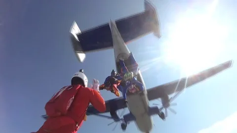 Formation skydiving Stock Footage 94041254