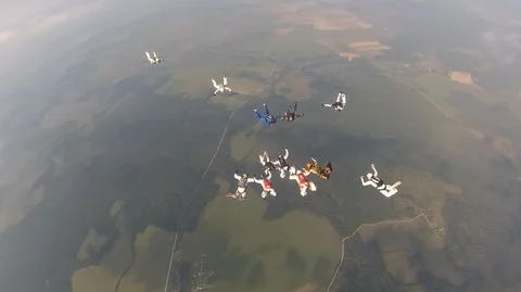 Formation skydiving Video stock 94604084