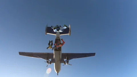 Formation skydiving Stock Footage 104758933