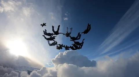 Formation skydiving Stock Footage 111989481