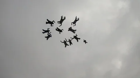 Formation skydiving Stock Footage 111989521