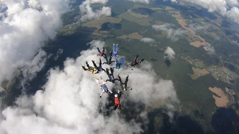 Formation skydiving Stockbeeldmateriaal 113603849