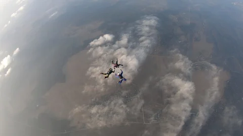 Formation skydiving Stockbeeldmateriaal 126108246