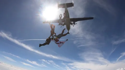 Formation skydiving Stock Footage 136168946