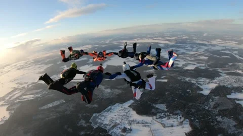 Formation skydiving Stock Footage 149985507