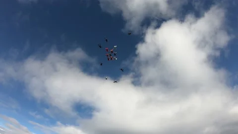 Formation skydiving. Stock Footage 156171635