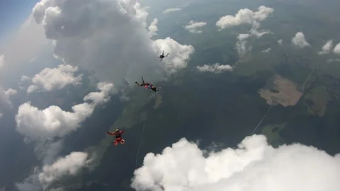 Formation skydiving 스톡 동영상 156512196