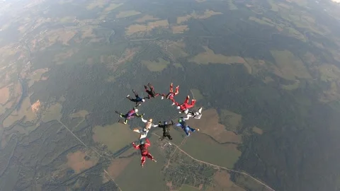 Formation skydiving Stock Footage 158977211