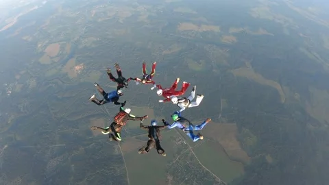 Formation skydiving Video stock 158977229