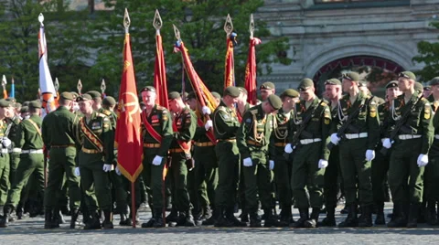 A formation of soldiers on Red Square Stock Footage 39830194