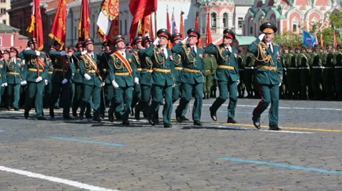 A formation of soldiers on Red Square Stock Footage 39830408