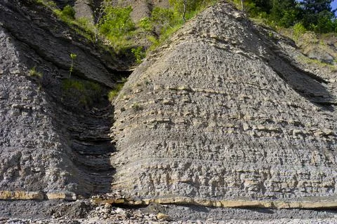 Formation of a stacked layers of rock Stock Photos
