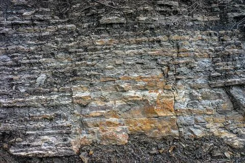 Formation of a stacked layers of rocks Stock-Fotos
