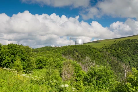 The formation of storm clouds over the mountains. Stock Footage 52633471
