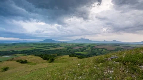 The formation of storm clouds over the mountains. Stock-Footage 52687372