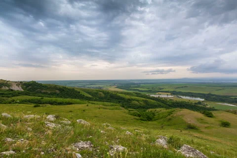 The formation of storm clouds over the mountains. Stock Footage 52687871