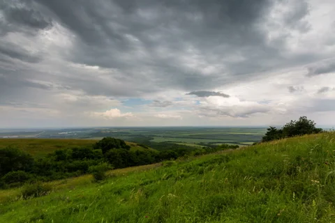 The formation of storm clouds over the mountains. Stock-Footage 52692430