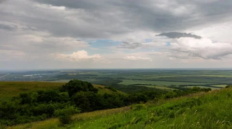 The formation of storm clouds over the mountains. Stock Footage 52692542