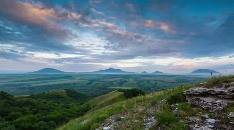 The formation of storm clouds over the mountains. Stock Footage 52718065