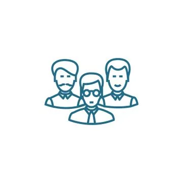 Formation of a working team linear icon concept. Formation of a working team Stock Illustration