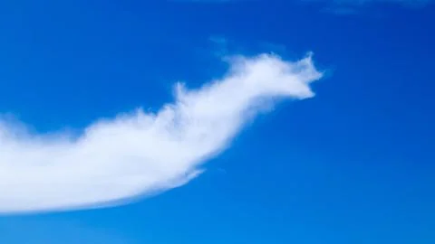 The formations of clouds look like dragons flying in the sky. The blue backgr Stock Photos