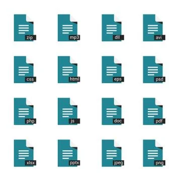 Formats icon set illustration, vector Stock Illustration