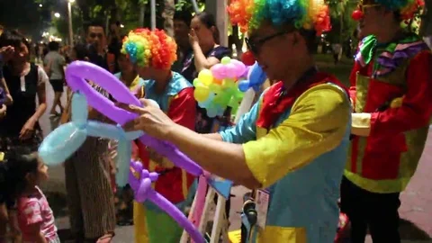 Formed by balloons Stock Footage 69186258