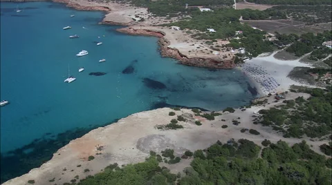 Formentera beach v panoramic view Stock Footage 66826226