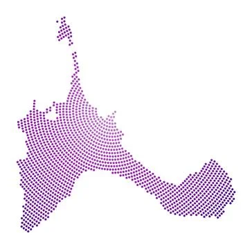 Formentera dotted map. Digital style shape of Formentera. Tech icon of the .. Illustrazione stock