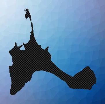 Formentera geometric map. Stencil shape of Formentera in low poly style. Ra.. イラスト素材