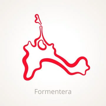 Formentera - Outline Map Illustrazione stock