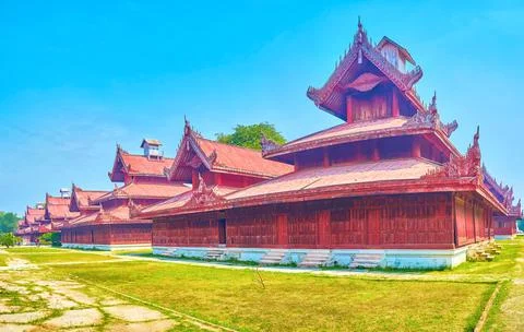 The former aministrative edifices of Mandalay Palace, Myanmar Stock Photos