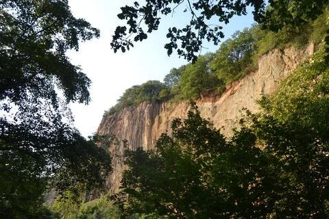Former basalt mining area in germany Stock Photos