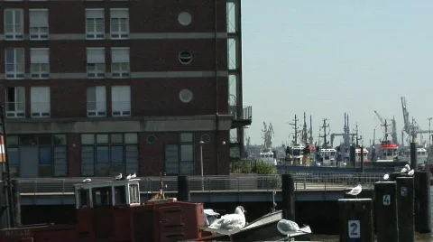 Former cold storage house, Hamburg Stock Footage