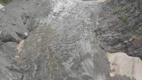 Former Glacier, melting because of global warming in the Caucasus mountains, Geo Stock-Footage 122285409