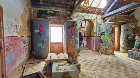 Former observation post, now a lost place at Cabo Espichel, Portugal Stock Footage 279773700