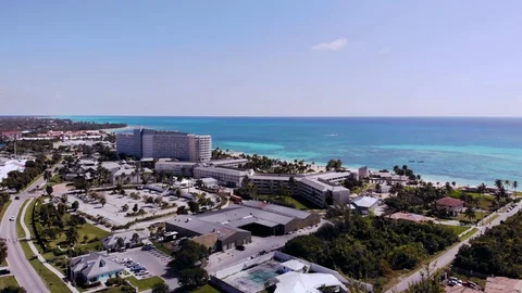 Former Our Lucaya Resort Complex Aerial, Freeport, Grand Bahama Stock Footage 103331814