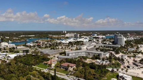 Former Our Lucaya Resort Complex Aerial, Freeport, Grand Bahama Stock Footage 103331972