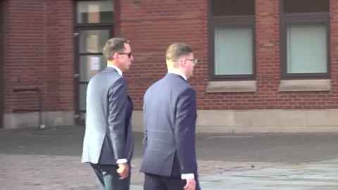 Former Premier League referee David Coote leaves court after denying child abus Stock Footage 316821667