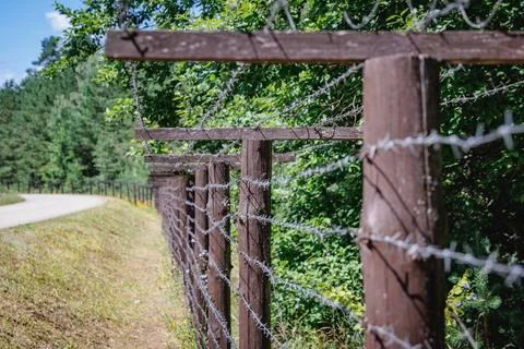 Former Soviet Iron Curtain border fence in Lithuania 写真素材