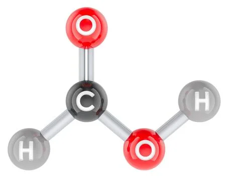 Formic acid molecule model. 3D rendering イラスト素材