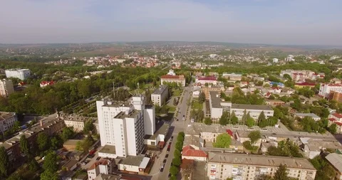 Formidable horizontal view of old city taken by drone. Stunning footage 스톡 동영상 108844286