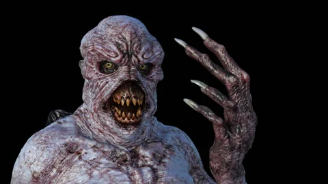 Formidable Monster Moves its Claws, Loop, Animation, Alpha Channel ,isolated Stock Footage 90543593